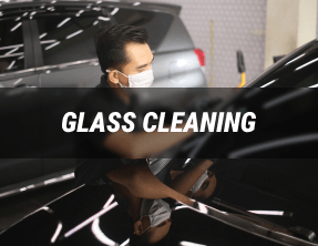 glass cleaning proses auto salon